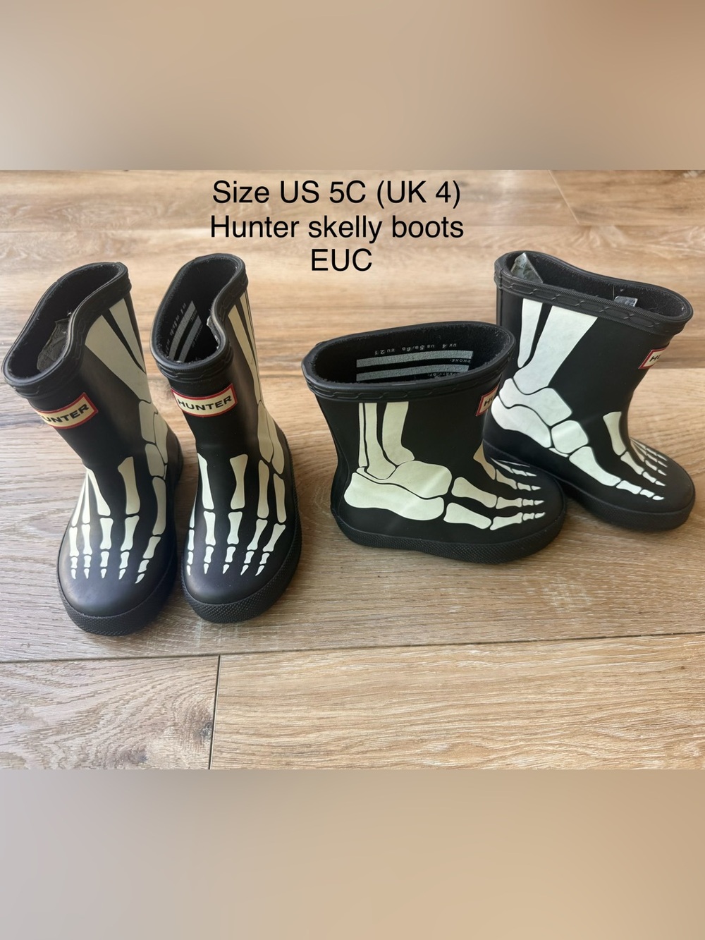 Hunter Skeleton Toddler Rain Boots UK 4/US 5